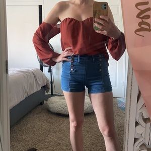 Off the Shoulder Rust colored Top